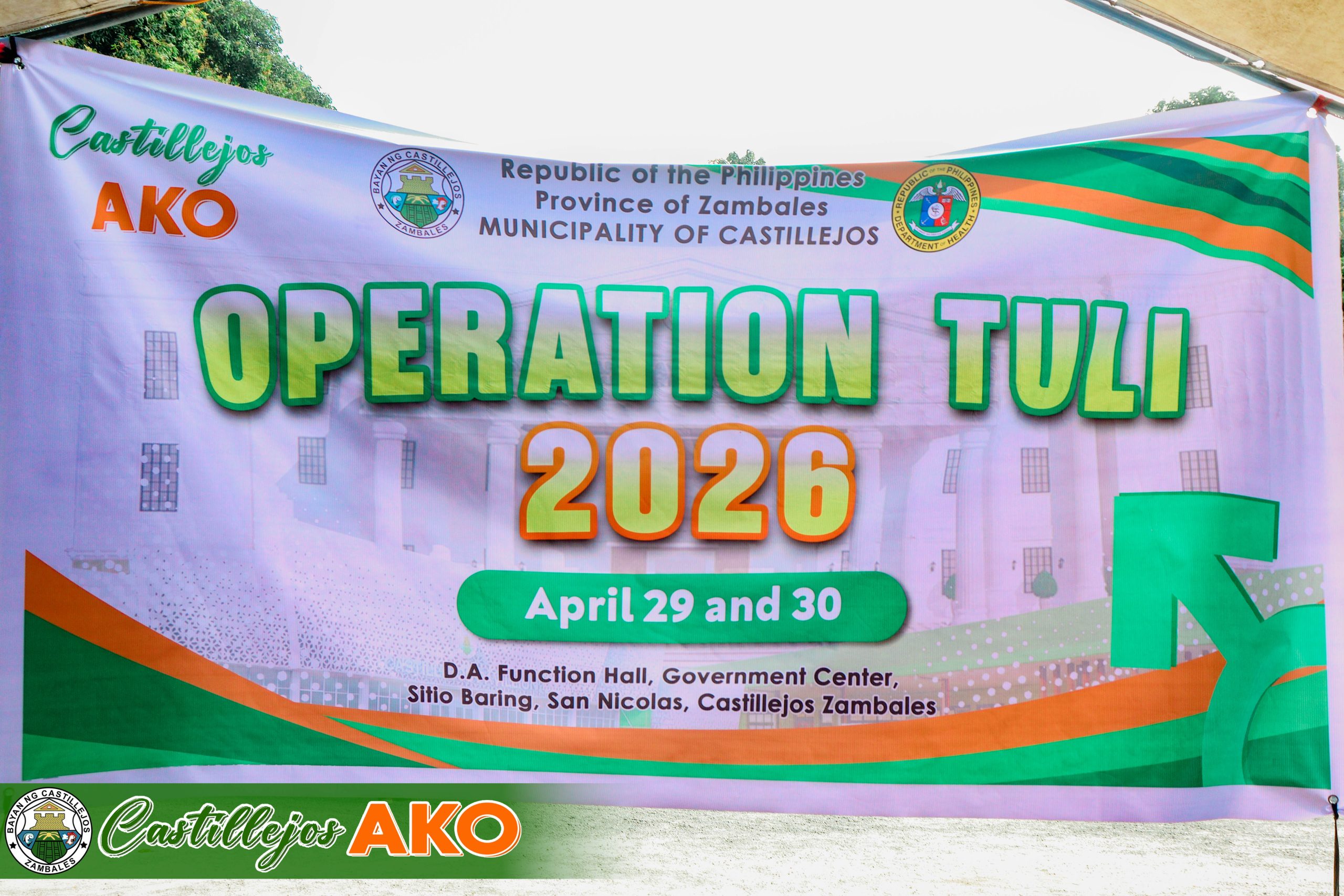 Read more about the article 𝐎𝐩𝐞𝐫𝐚𝐭𝐢𝐨𝐧 𝐓𝐮𝐥𝐢 𝟐𝟎𝟐𝟔 – The Local Government Unit of Castillejos successfully conducted Operation Tuli 2026, held on April 29–30 at the D.A. Function Hall, Government Center, Sitio Baring, San Nicolas, Castillejos, Zambales.